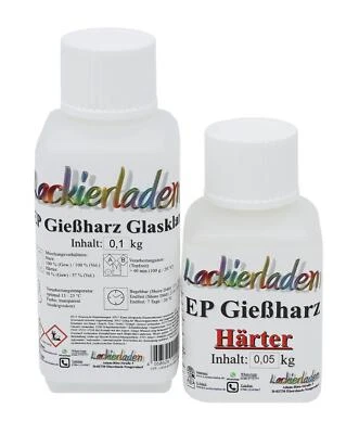 EP Epoxidharz glasklar 0,15 kg inkl. Härter Gießharz Resin Epoxy 100 g + 50 g