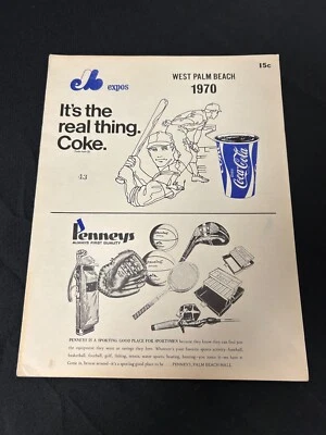1970 West Palm Beach Expos vs Fort Lauderdale Yankees w/ Insert Unscored Program - Image 1 of 4