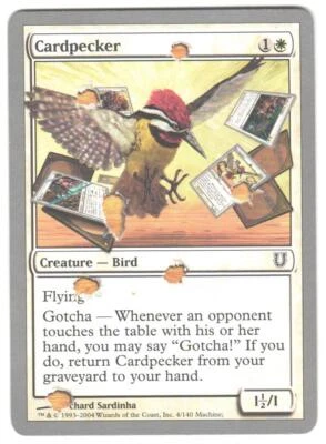 Magic_the_gathering Unhinged Cardpecker #4 2004,MTG,LP Common - Image 1 of 2