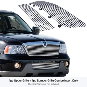Fits 2003-2004 Lincoln Navigator Stainless Chrome Billet Grille Insert Combo - Picture 1 of 7