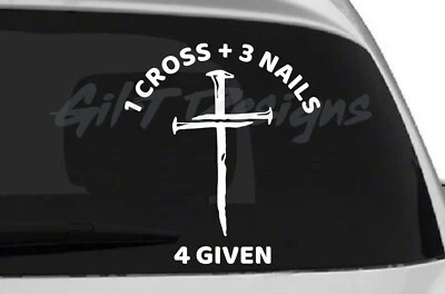 Uñas de Cruz 4 Vinilo Calcomanía Adhesiva Dada, Cristiano, Jesús, Santo, Dios, Perdonado  Foto 1 de 3