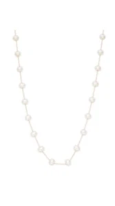 COLLAR ESTACIÓN EFFY 28 pulgadas oro amarillo 14K y perlas ovaladas. ¡NUEVO CON ETIQUETAS! - Imagen 1 de 14