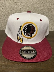 Cappello snapback retrò classico Washington redskins logo bianco e marrone NUOVO - Foto 1 di 6