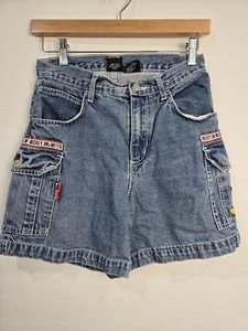 80sVintage Mickey Mouse Denim Cargo Shorts - Jerry Leigh Unlimited - Picture 1 of 8