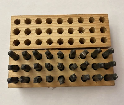 Sello de letras de acero Young Bros 27 piezas 1/16" 16 mm trabajo pesado hecho en EE. UU. Foto 1 de 4