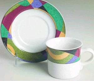 Discontinued IMPULSE (Y2262) by Studio Nova Flat cup & Saucer set (7 pcs)-EUC - Picture 1 of 10