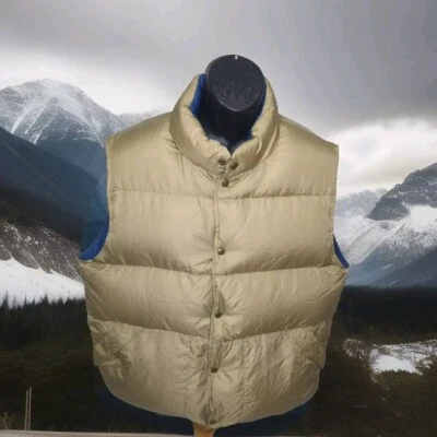 LL Bean 90s Retro Goose Down Puffer Vest Jacket Mens Large Snap Buttons Light - Image 1 of 4