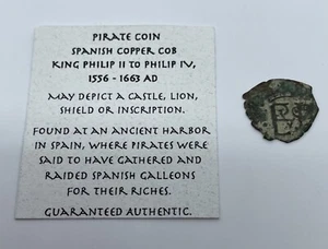 1566-1663 King Philip II - Philip IV Cob Coin REAL Spanish Pirate Era Treasure - Picture 1 of 9