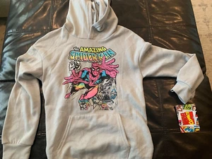 NWT Boy's 10 Marvel Comics SpiderMan Soft Gray Fleece Light weight Hoodie Youth - Picture 1 of 3