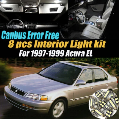 Комплект из 8 белых внутренних светодиодных ламп Canbus без ошибок для Acura EL 1997-1999 годов выпуска  - Изображение 1 из 4