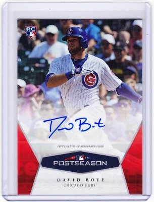 David Bote Cubs RC Autograph 2018 Topps On-Demand 2018 Postseason RED 08/10 Auto - Image 1 of 2