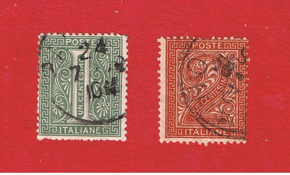 Italy #24-25  F-VF used  Numerals   Free S/H - Image 1 of 1