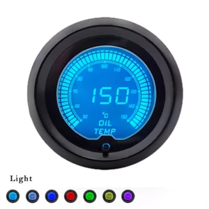 2" 52MM 7 COLOR DIGITAL LCD EVO OIL TEMPERATURE GAUGE 50-150℃ CAR METER W/SENSOR - Picture 1 of 11