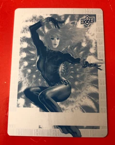2020-21 Upper Deck Marvel Annual #39 Black Widow Fractal CYAN Printing Plate 1/1 - Picture 1 of 2