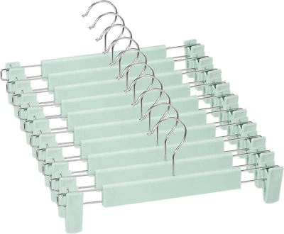 Perchas para faldas, perchas para pantalones con clips, ganchos giratorios 360 ° perchas para ahorrar espacio f Foto 1 de 4