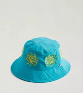 OBEY Hat GRAVEL Bucket Embroidered Yellow Suns Turquoise Beach Summer OS NWT - Picture 1 of 3