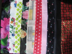 11+ Yd FABRIC LOT #39 10 Pc Misc. Nice Apparel Home Dec Floral Dot Bottom Weight - Picture 1 of 12