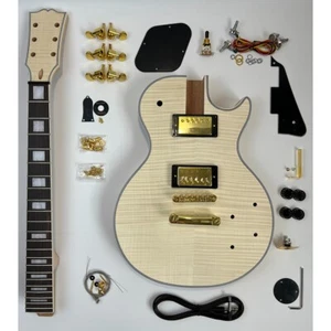 DIY Electric Guitar Kits Flame Maple Veneer Archtop Binding FREE SHIPPING - Picture 1 of 24
