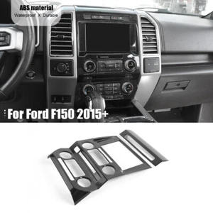 2x Center Dash Radio Navigation Panel Bezel Trims For Ford F150 Black Wood Grain - Picture 1 of 12