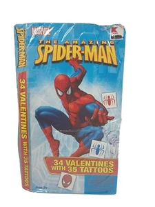 Spiderman Valentines and Tattoos Class room Pack 34 New Box Damage - Picture 1 of 4