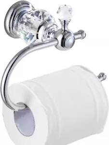 Crystal Series Brass Toilet Paper Roll Holder, Polished Chrome - Picture 1 of 6