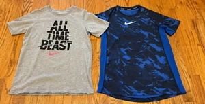 A Lot 2 Boy's Nike Dri Fit Short Sleeve Shirts, Size M - Picture 1 of 3