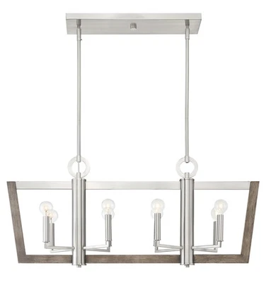 Lámpara de araña Designers Fountain 93738 Satin Platinum Westend 8 luces 37" W Foto 1 de 4