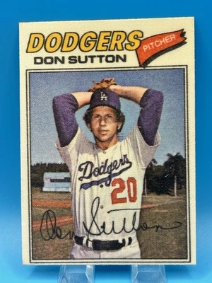 1977 Topps Cloth Stickers Test Issue #47 Don Sutton Dodgers HOF NM-MT - Image 1 of 2