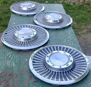 1958 Ford Fairlane 500 Skyliner Thunderbird 14" Hubcaps Set Of 4 - Picture 1 of 16