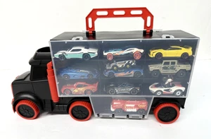Toy R Us Fast Lane Semi Truck Carrying Case +24 Hot Wheels Cars - broken wheel - Picture 1 of 13