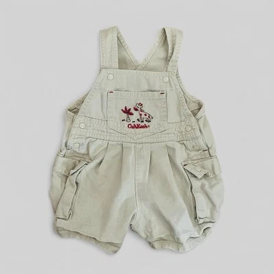 De Colección Oshkosh Bebé Pantalones Cortos Mameluco Caqui Safari Conjunto Lindo Jirafa 3-6 Meses Usado en Excelente Condición Foto 1 de 4