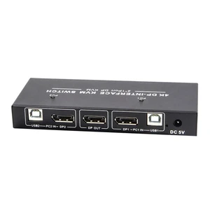 2 x 1 KVM Switch Dual Monitor Displayport 4K 60Hz KVM Switcher 1 Monitors 2 PC - Picture 1 of 12