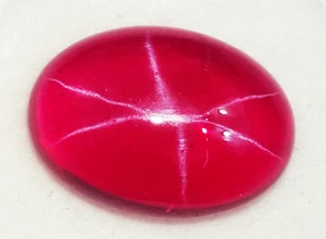 8.20 Cts. Natural Star Red Ruby 6 Rays Oval Cabochon Cut Certified Gemstone - Picture 1 of 6
