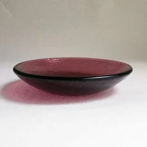 Fire & Light Recycled Glass Plum Dipping Dish Snack Bowl Plate Trinket Dish - Picture 1 of 7
