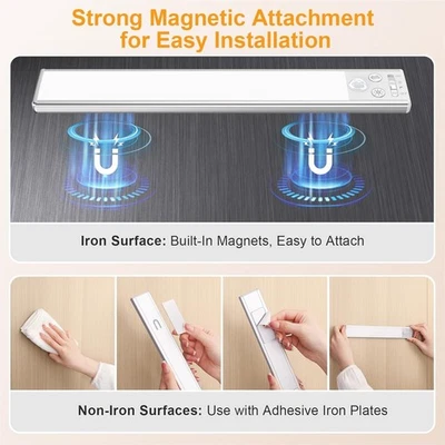 Luce Armadio 2 Pezzi-3 Temperature Colore&5 Luminosità,84 LED Ultra Luminosi Mag - Immagine 1 di 4