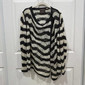 Guinevere Anthropologie gestreifter Mohair-Mix Strick Cardigan Pullover XL - Bild 1 von 9