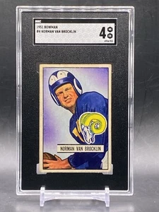 1951 Bowman #4 Norman Van Brocklin Los Angeles Rams Vintage Football SGC 4 - Bild 1 von 2