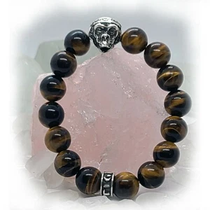 Chimpanzee Monkey with Tiger Eye Beads Bracelet - Picture 1 of 1