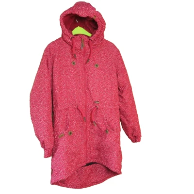 Alife & Kickin Damen Winterjacke Jacke mit gefütterte Kapuze Gr. L Rot gepunktet - Bild 1 von 4