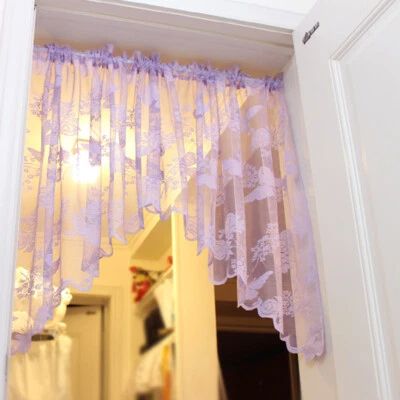 Cortina de encaje arqueada bordada mariposa puerta habitación partición cortinas decoración Foto 1 de 4