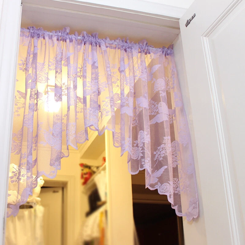 Cortina de encaje arqueada bordada mariposa puerta habitación partición cortinas decoración Foto 1 de 4