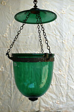 Antique Lantern Hundi Belgian Lamps Glass Bell Jar Suspendu Lantern Hanging"F36