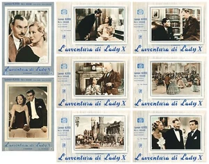 L'AVVENTURA DI LADY X FOTOBUSTE 8 PZ LAURENCE OLIVIER TIM WHELAN 1938 LOBBY CARD - Foto 1 di 9