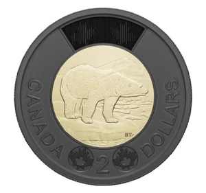 2022 Canada Black Ring Solemn Toonie $2 commemorates Queen - from roll - Picture 1 of 3