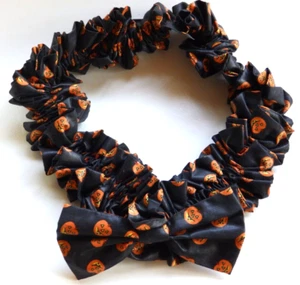 NEW Longaberger Black Orange Pumpkin Halloween Basket Garter & Bow EXTRA LARGE - Picture 1 of 3
