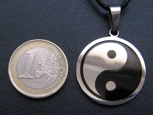 Yin & Yang Anhänger Edelstahl Ketten Anhänger Edelstahl + schwarz  /   630 - Bild 1 von 9
