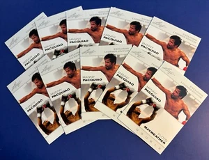 M. PACQUIAO / F. MAYWEATHER JR EXCLUSIVE LEGENDS DUO 2022 LEAF MINT BOXING CARD - Picture 1 of 3