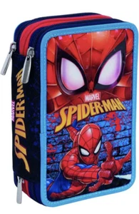 Astuccio scuola 3 zip completo - Spider-Man - Uomo Ragno - Marvel - 19x13x6 cm - Foto 1 di 2