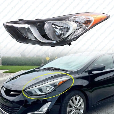 Conjunto de faros halógenos cromados para conductor izquierdo Hyundai Elantra 2011 2012 2013 Foto 1 de 4