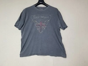 T-Shirt Lucky Brand Triumph Motorcycles Grigio Uomo Taglia Xl Distressed - Foto 1 di 11